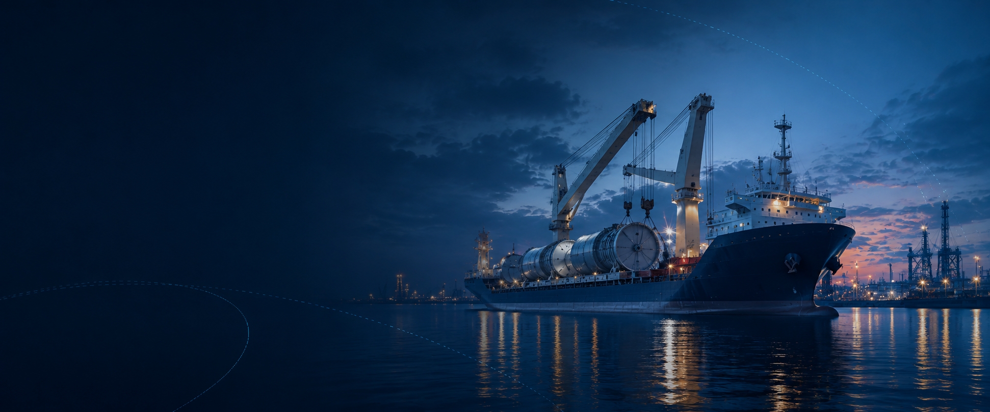 Container vessel at sea